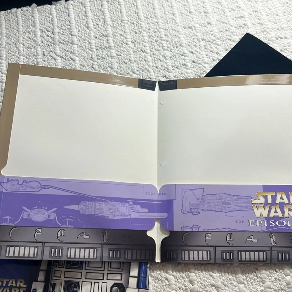 Vintage Star Wars Episode 1 R2-D2 & Skywalker Printed Pockets Folder Set Of 2